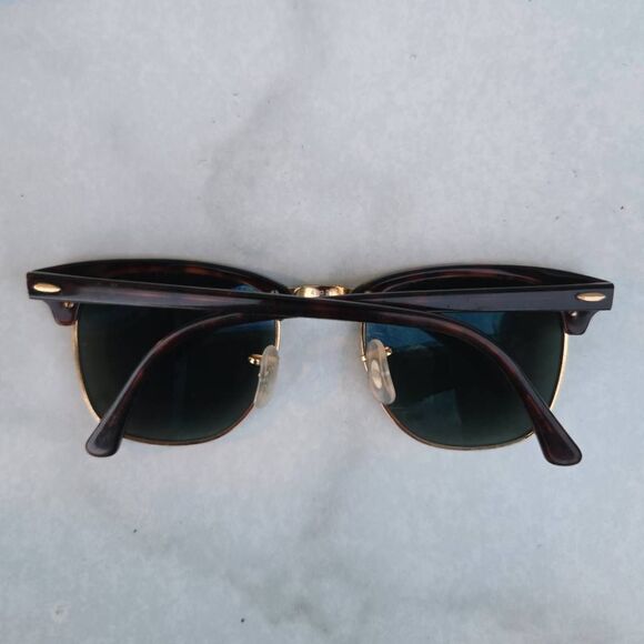 Ray-Ban Polarized Clubmaster Classic G-15 Polished Gold Tortoiseshell Sunglasses - Picture 3 of 8